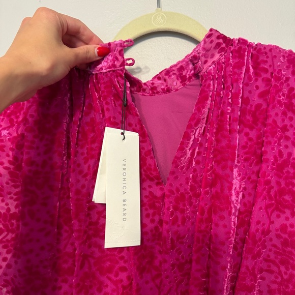 VERONICA BEARD Kendall Velvet Burnout Asymmetrical Dress - Picture 11 of 13